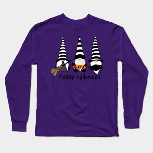 Happy Halloween! Cute Gnomes with Hats  Autumn Vibes Halloween Boo Thanksgiving and Fall Color Lovers Long Sleeve T-Shirt